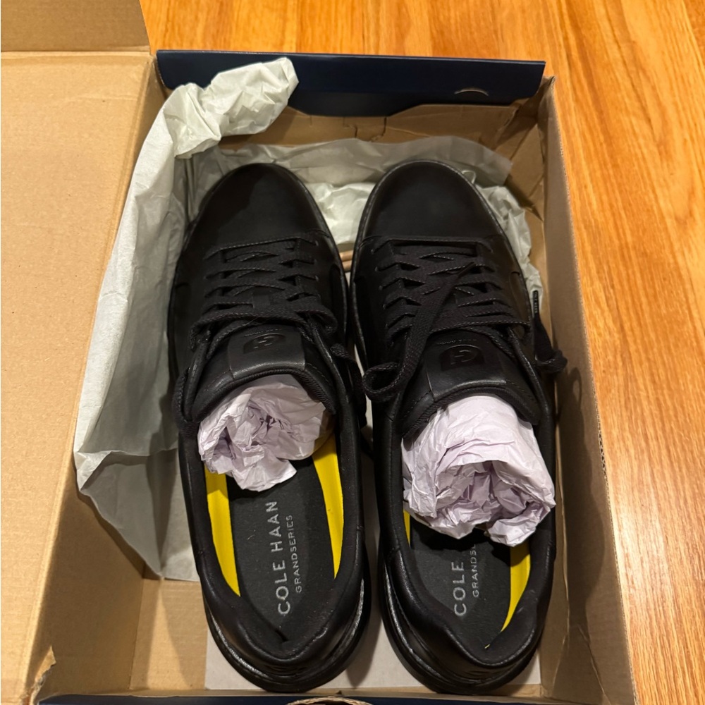 Cole Haan Black Modern Sneakers with Lace-Up Design